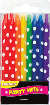 Candles- Rainbow Dots