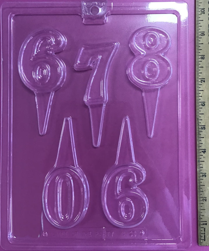 Numbers 6 to 0 Cake Topper Mold